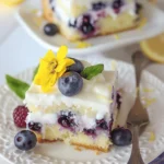 Lemon Blueberry Sheet Cake - This Celebrated Life