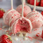 Easy Strawberry Cake Pops with cream cheese