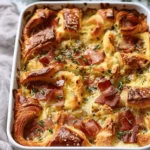 Overnight Croissant Breakfast Casserole: Holiday Brunch Recipes