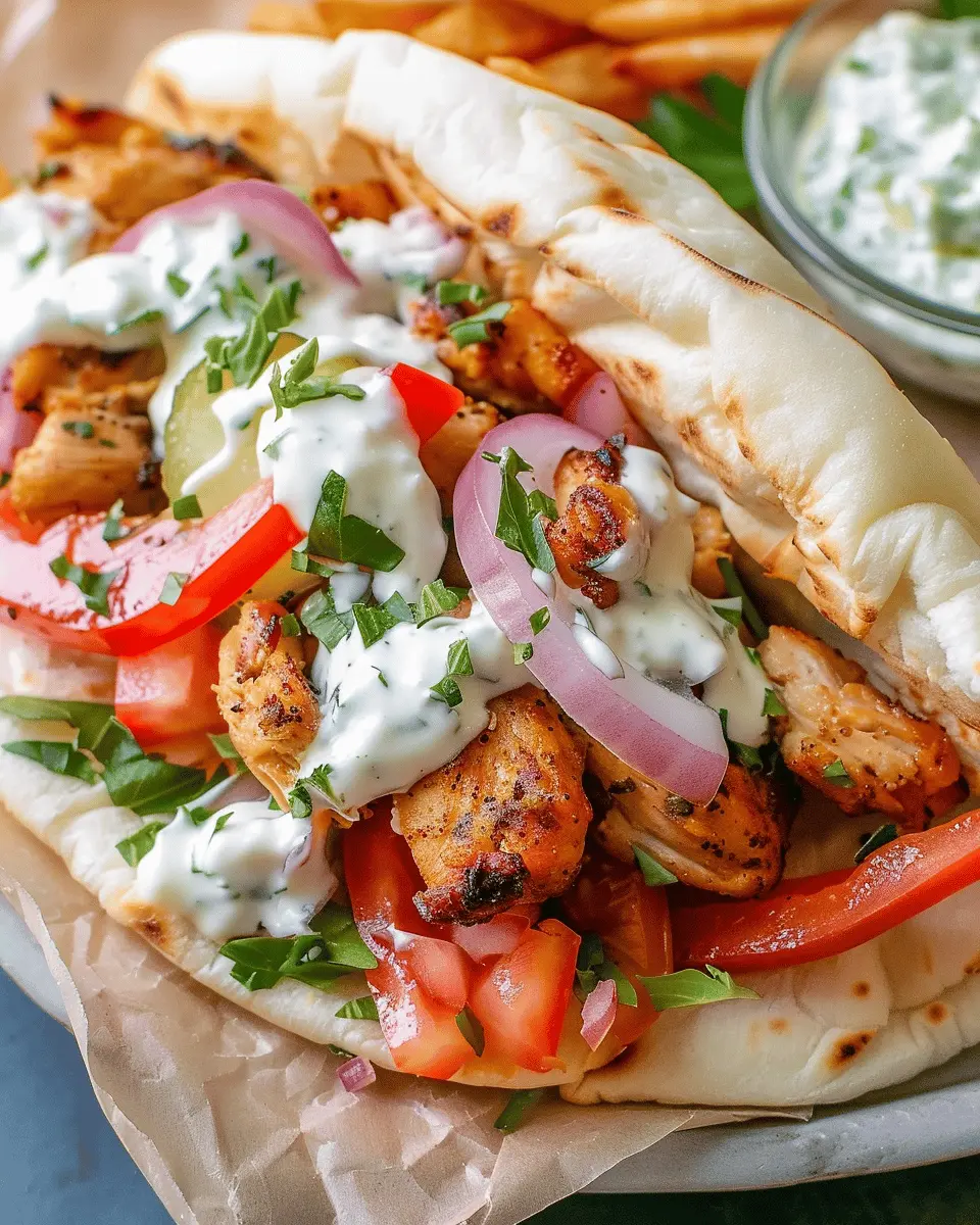 Greek Chicken Gyros with Tzatziki: Juicy and Easy Homemade Delight