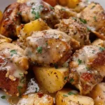 Garlic Parmesan Crockpot Chicken and Potatoes