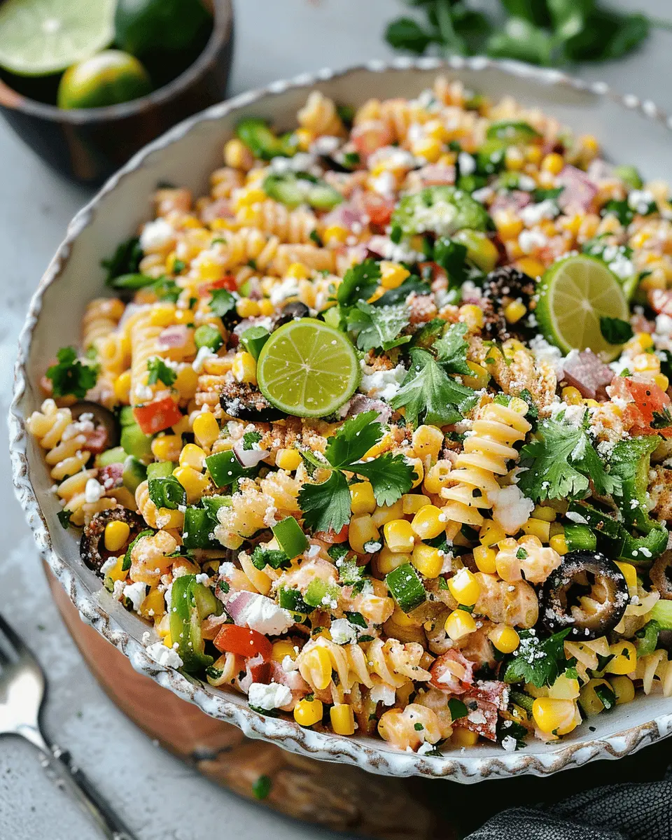 Amazing Street Corn Pasta Salad with Turkey Bacon Delight
