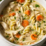 Easy Crockpot Creamy Chicken Noodle Soup Recipe