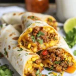 Cheesy Sausage Breakfast Burritos