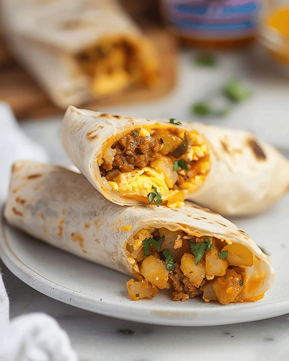 Chorizo Breakfast Burritos: Easy Potatoes, Eggs, and Turkey Bacon