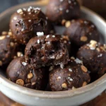 CHOCOLATE SEA SALT PROTEIN BALLS WITH PEANUT BUTTER
