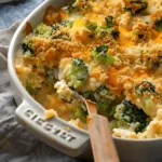 Creamy Chicken Broccoli Rice Cheese Casserole