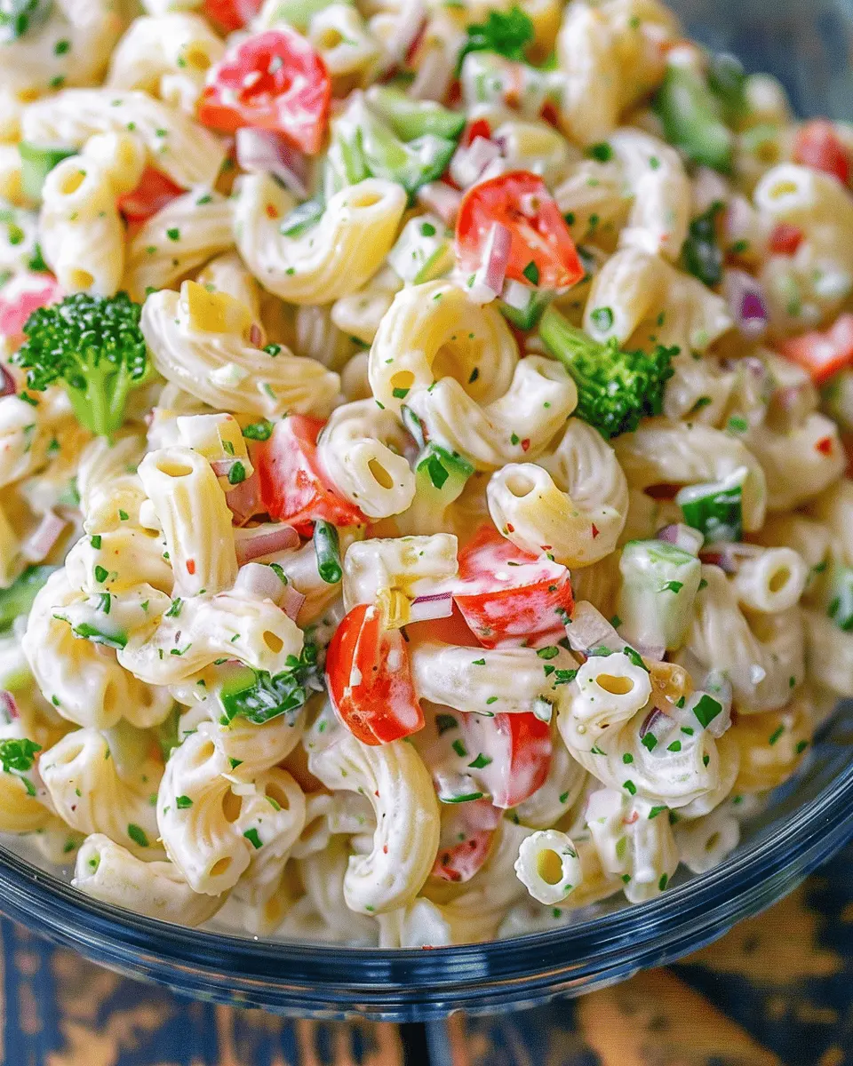 Creamy Pasta Salad with Turkey Bacon and Chicken Ham Delight