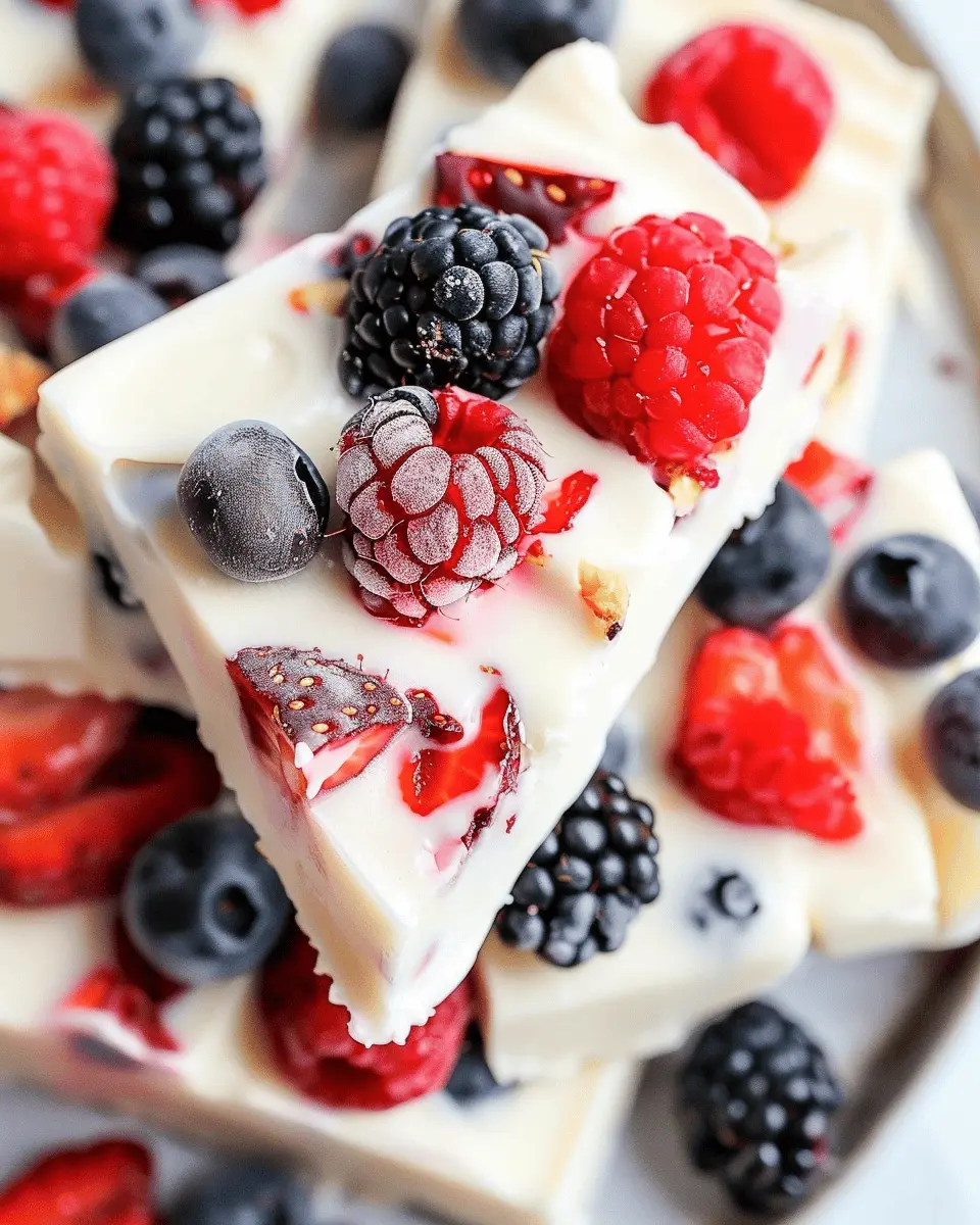 Frozen Yogurt Bark: Easy Berry Delight for Guilt-Free Snacking