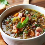 Crockpot Ham & Lentil Soup