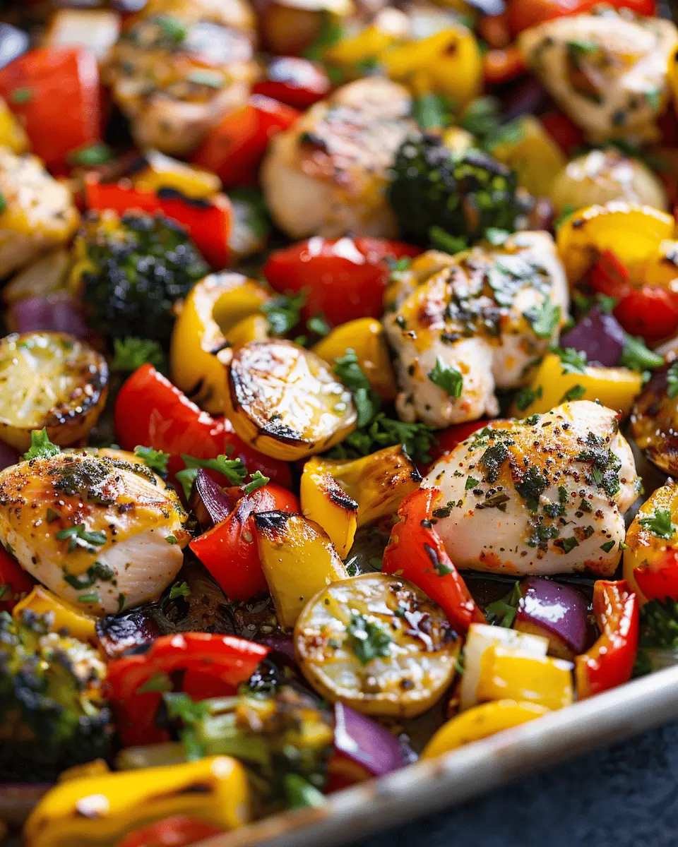 Sheet Pan Garlic Herb Chicken & Peppers: Easy Weeknight Delight