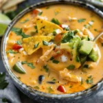 Cheesy Southwestern Chicken Tortilla Soup Recipe