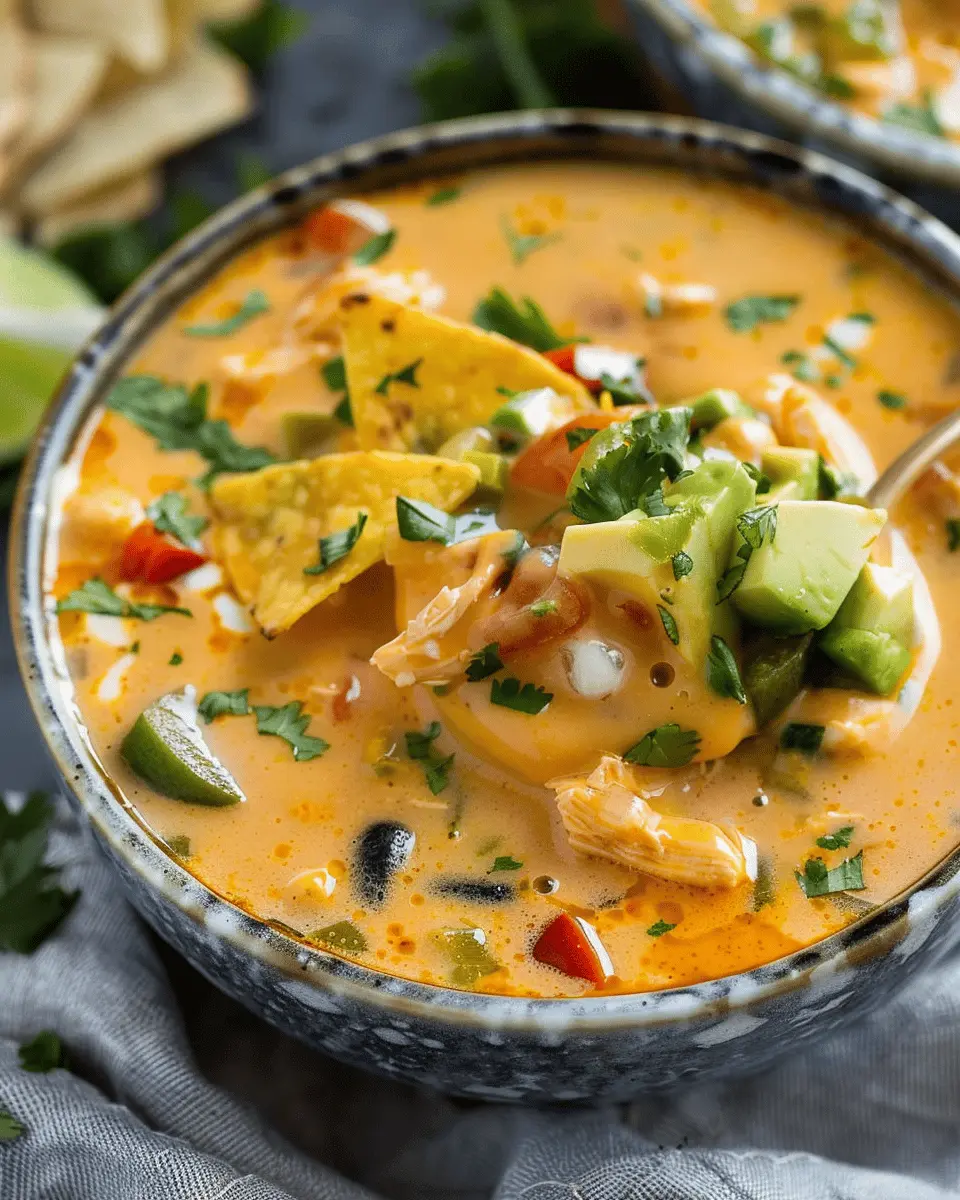 Cheesy Southwestern Chicken Tortilla Soup: A Comforting Delight