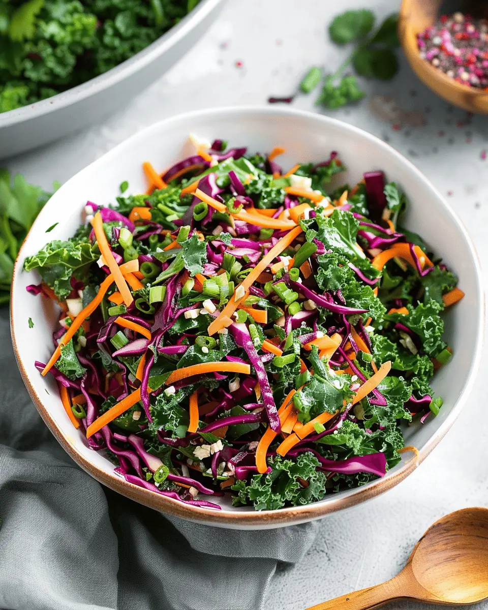 Delicious Healthy Kale Slaw with Turkey Bacon and Chicken Ham