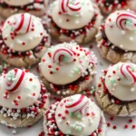 Candy Cane Peppermint Kiss Cookies