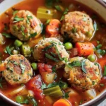 Crockpot Chicken Meatball & Veggie Soup