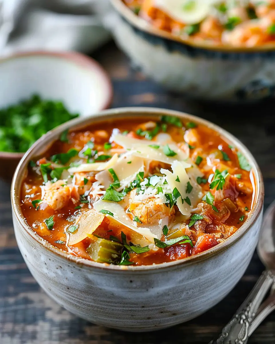 Crockpot Chicken Parmesan Soup