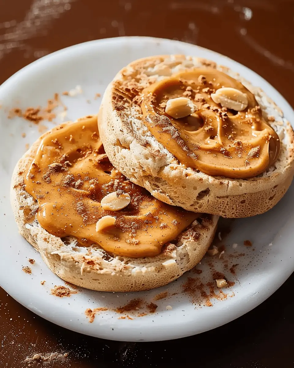 English muffin and peanut butter: The Best Breakfast Delight