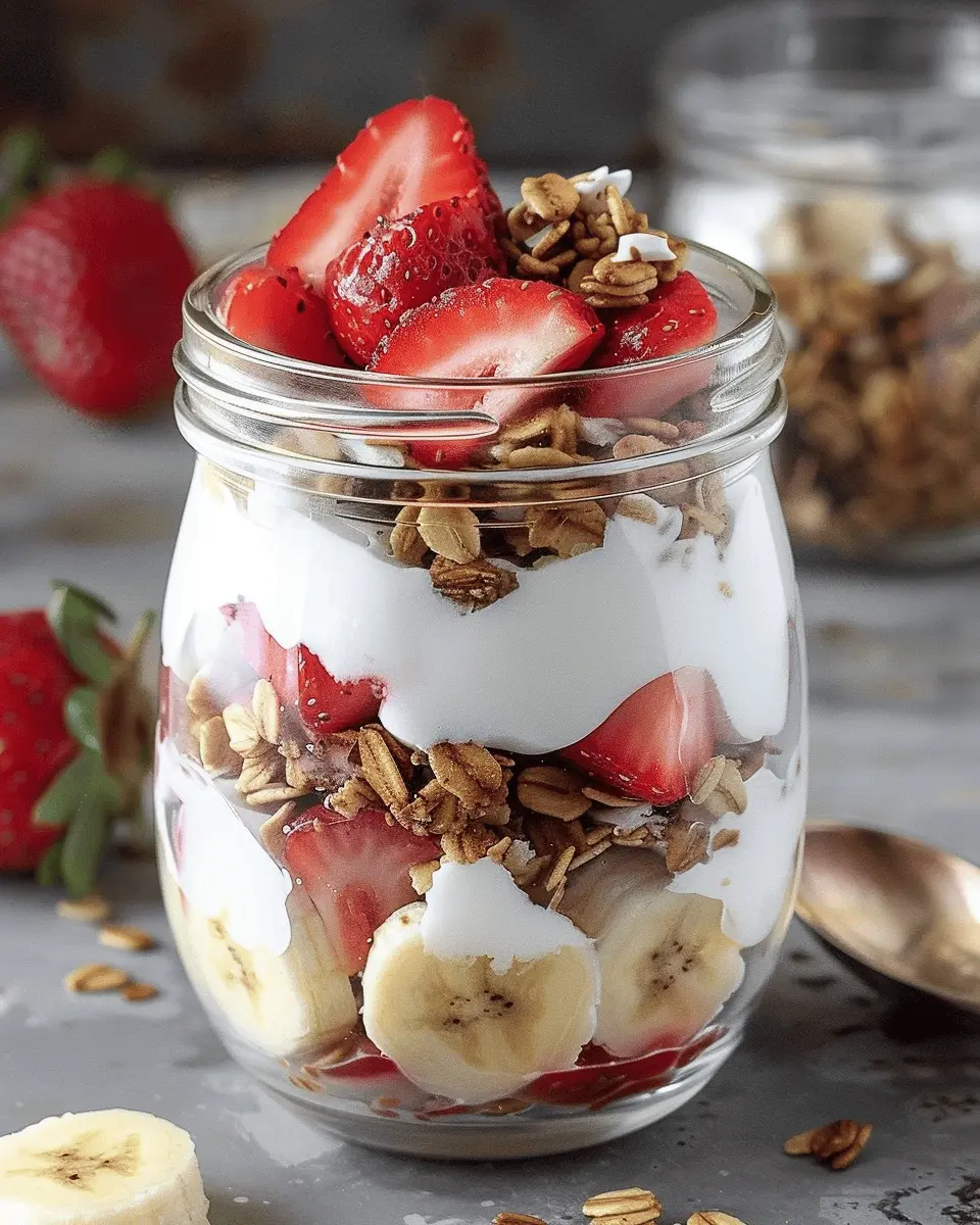 Strawberry Banana Granola Parfait: The Best Easy Breakfast Treat