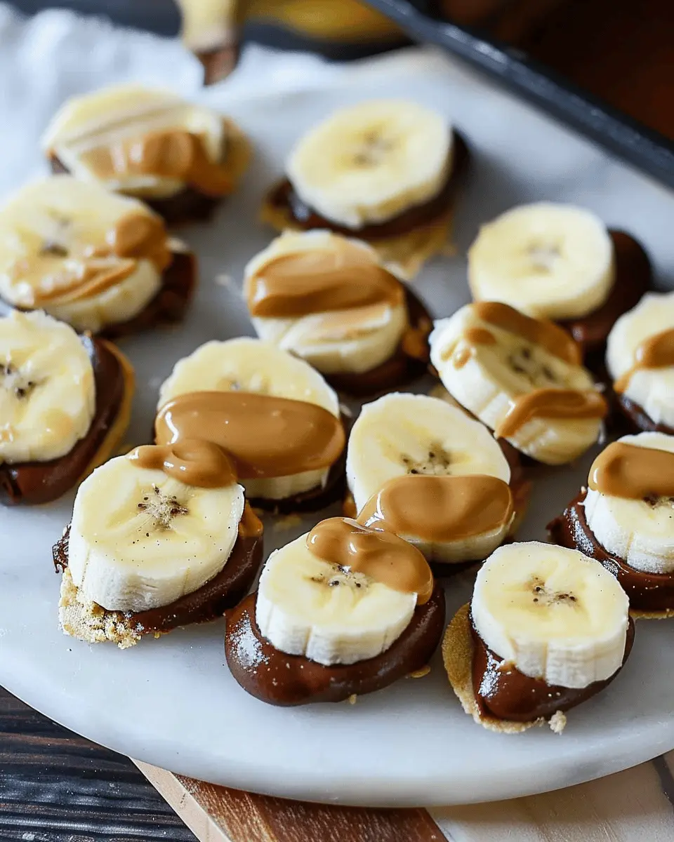 Sliced bananas topped with peanut butter: a quick, indulgent snack