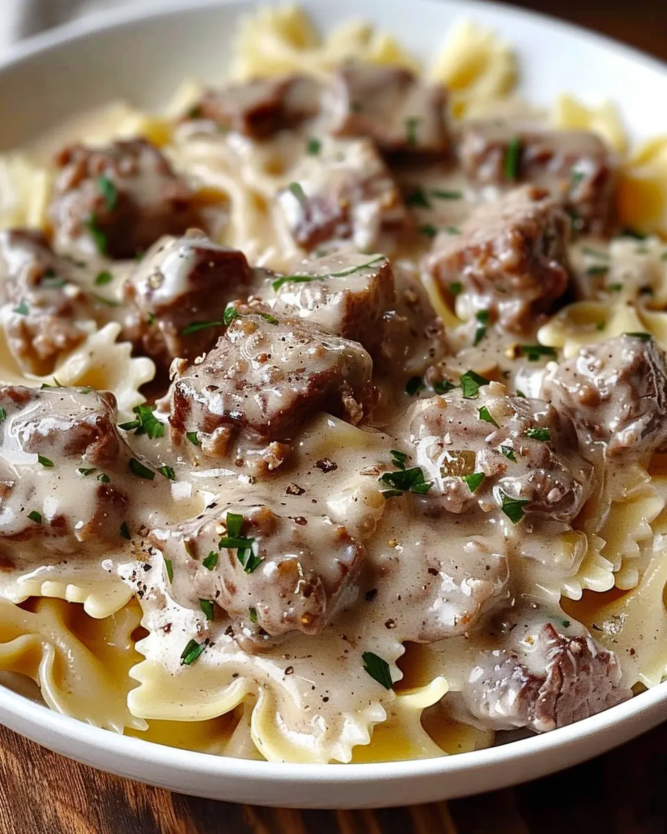 Beef and Bowtie Pasta: Easy Alfredo Sauce with a Twist