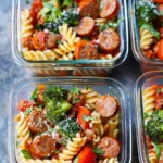 15-Minute Chicken Sausage Pasta Meal Prep Bowls