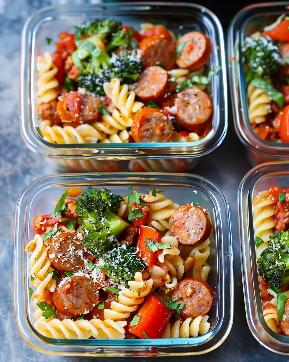 15-Minute Chicken Sausage Pasta Meal Prep Bowls for Busy Nights