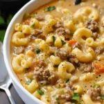 One-Pot Macaroni Cheeseburger Soup