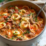 Crockpot Tortellini Soup with Sausage