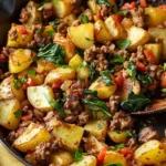 Loaded Ground Beef and Potatoes Skillet