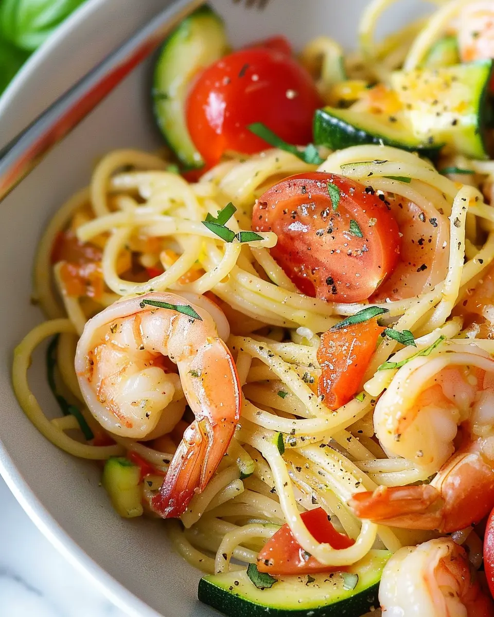 Shrimp Pasta Recipe: Easy Tomato and Zucchini Delight for All