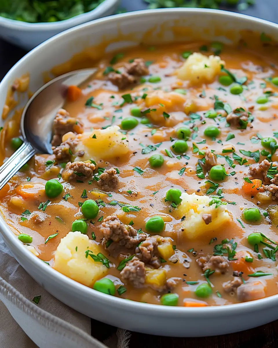 Shepherd’s Pie Soup: Cozy Comfort with Turkey Bacon and Chicken Ham