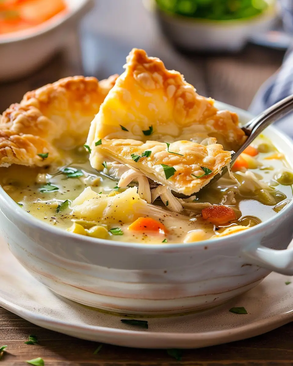 Chicken Pot Pie Soup: Comforting Twist with Turkey Bacon and Chicken Ham