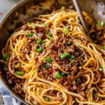 Mongolian Ground Beef Noodles Recipe