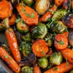 Crispy Maple Glazed Carrots and Brussel Sprouts