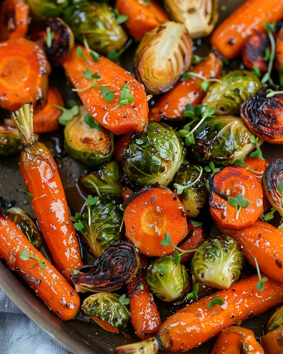 Crispy Maple Glazed Carrots and Brussel Sprouts: A Delightful Veggie Treat