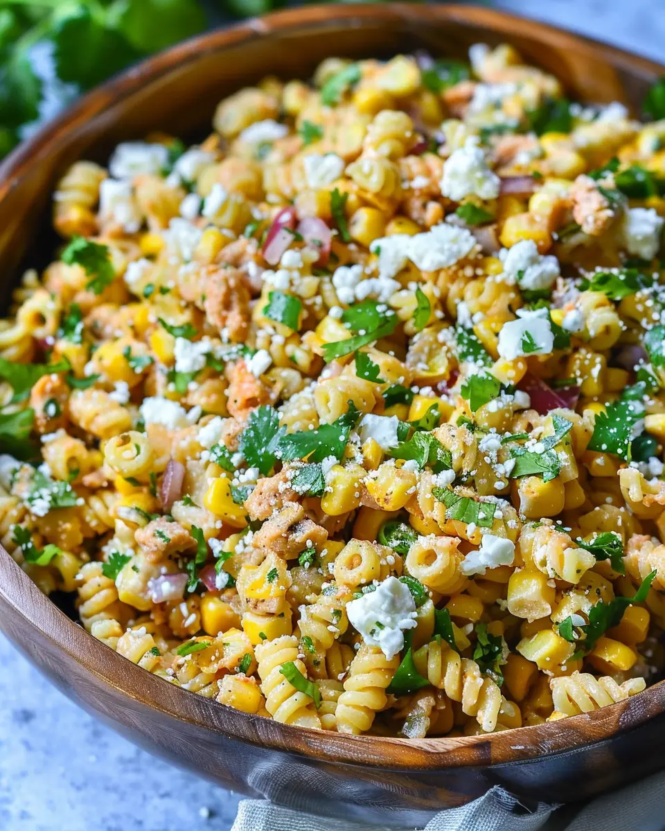Perfect Mexican Street Corn Pasta Salad with Turkey Bacon Delight