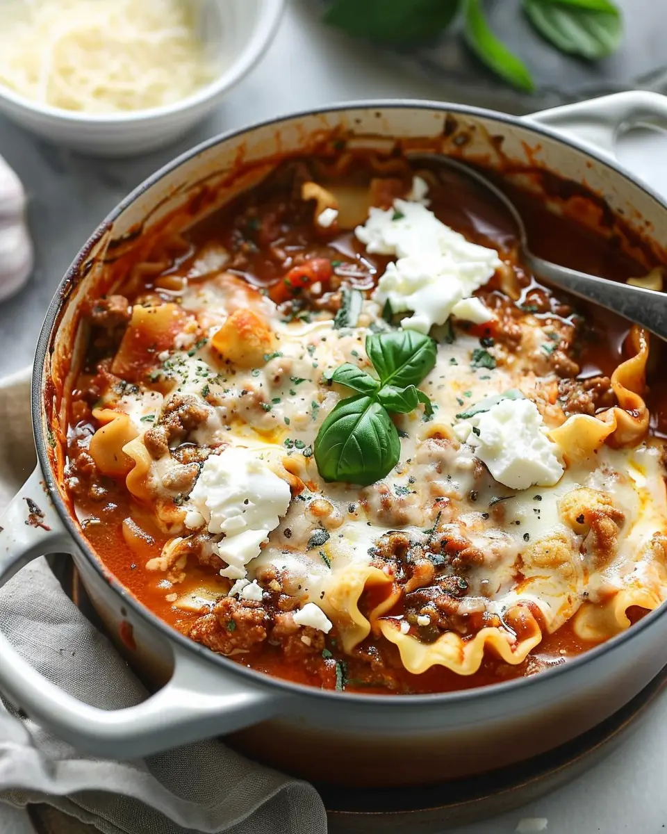 Mouthwatering One Pot Lasagna Soup: Easy Comfort Food Delight