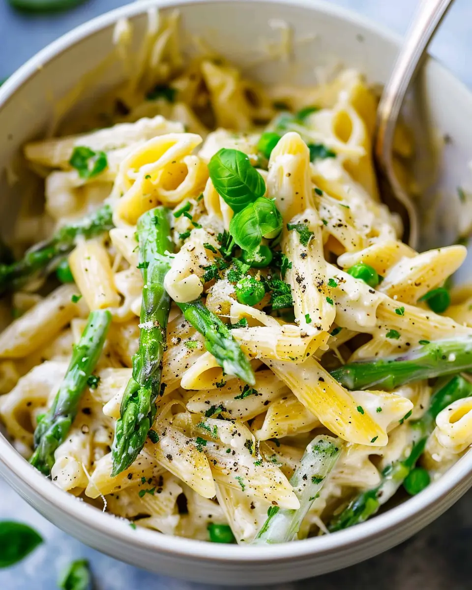 Creamy Asparagus Pasta with Turkey Bacon: A Delightfully Easy Dish