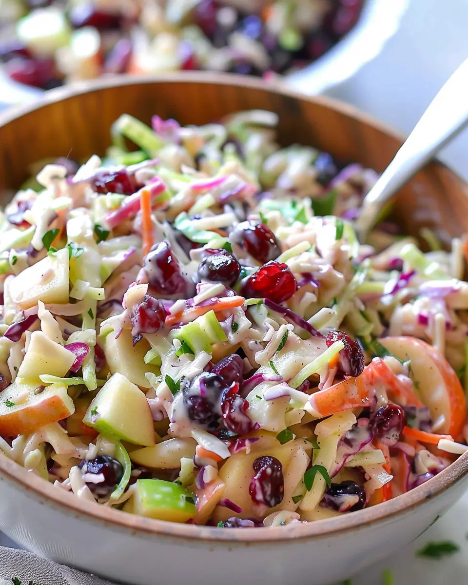 Apple Cranberry Coleslaw Recipe: Refreshing Twist with Turkey Bacon