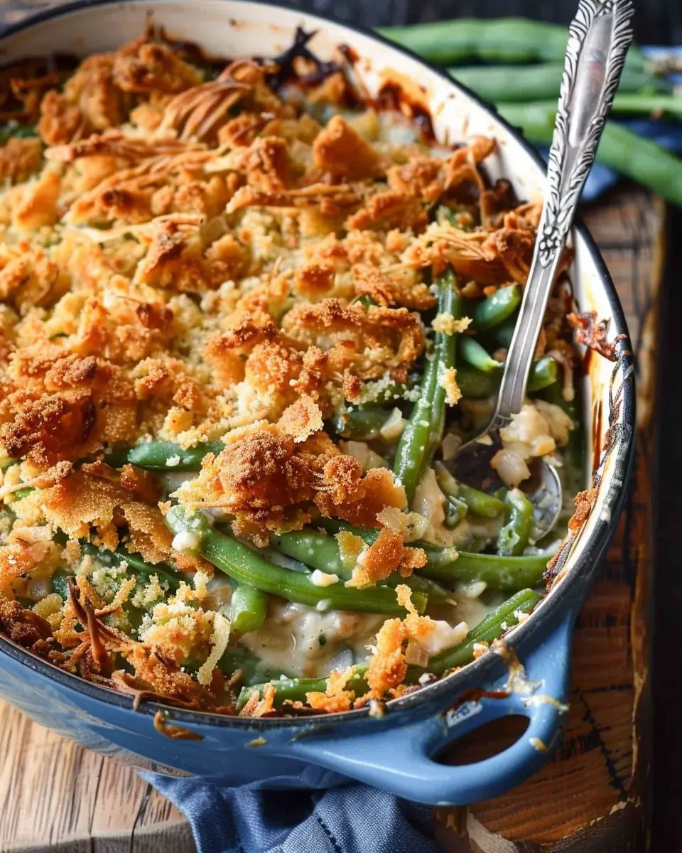 Ina Garten Green Bean Casserole with Turkey Bacon and Chicken Ham