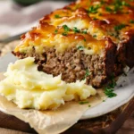 Meatloaf with Mashed Potatoes and Cheese