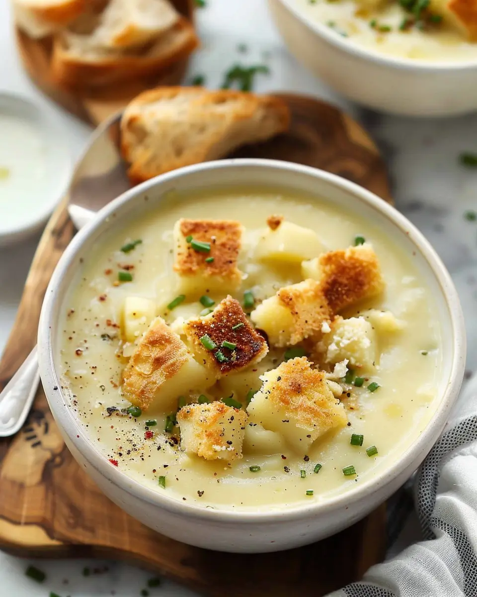 Creamy Leek and Potato Soup with Turkey Bacon: A Cozy Delight