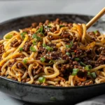 Mongolian Ground Beef Noodles Recipe