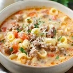 Creamy Parmesan Italian Sausage Ditalini Soup