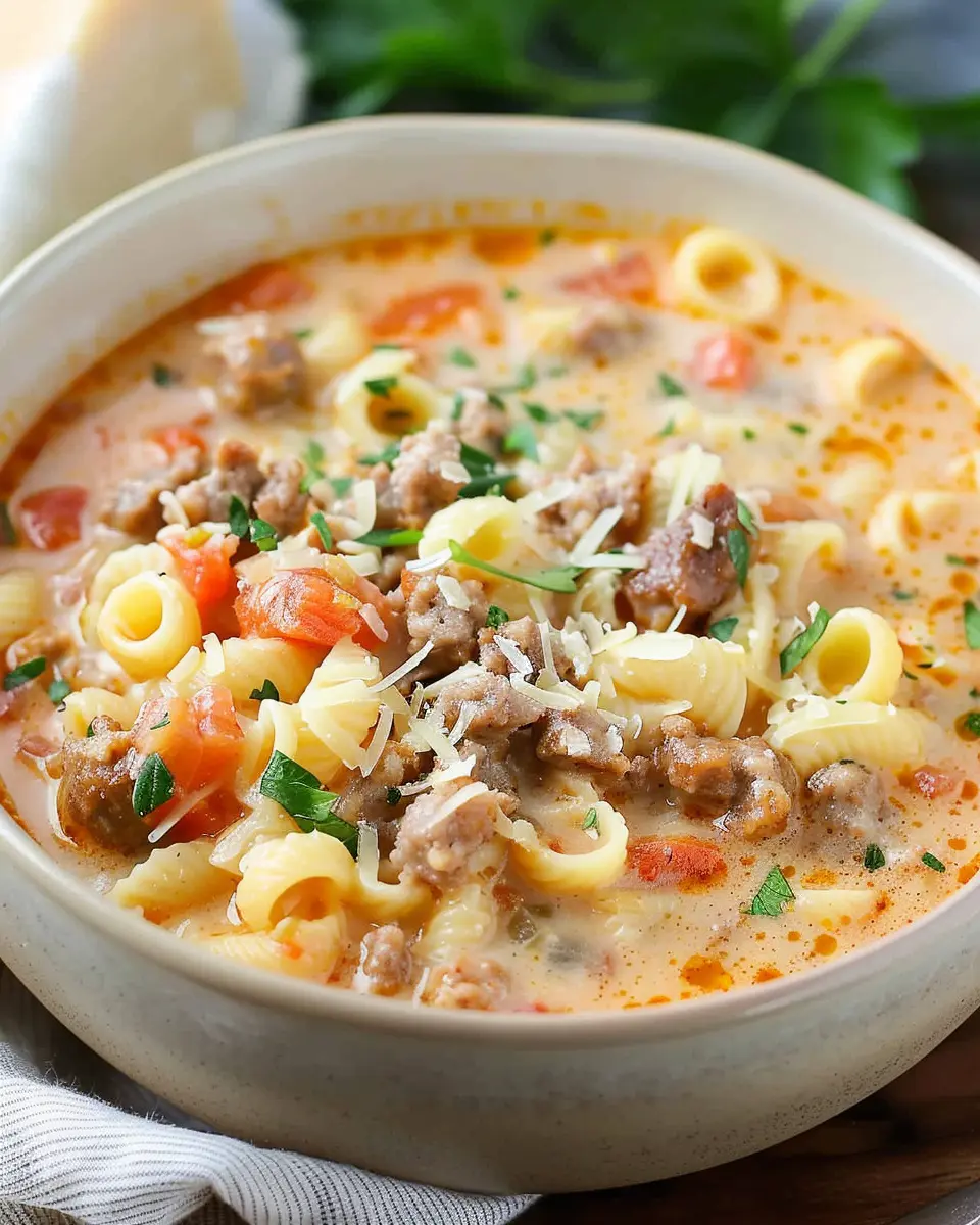 Creamy Parmesan Italian Sausage Ditalini Soup: A Cozy Delight