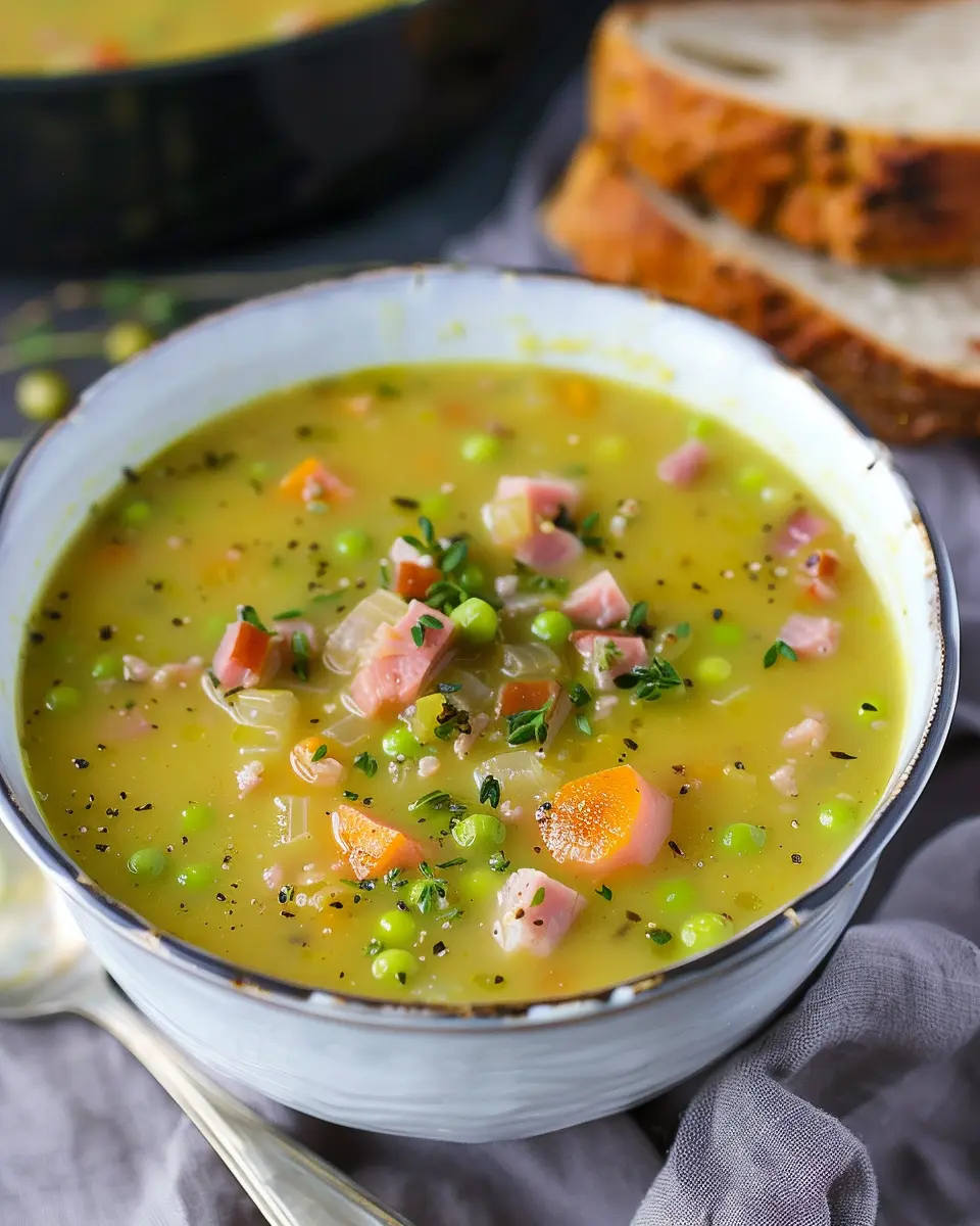 Split Pea and Ham Soup with Turkey Bacon: A Comforting Twist