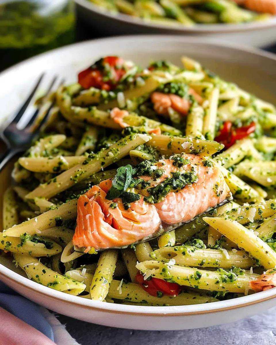 Salmon Pesto Pasta: Quick, Healthy, and Flavor-Packed Delight