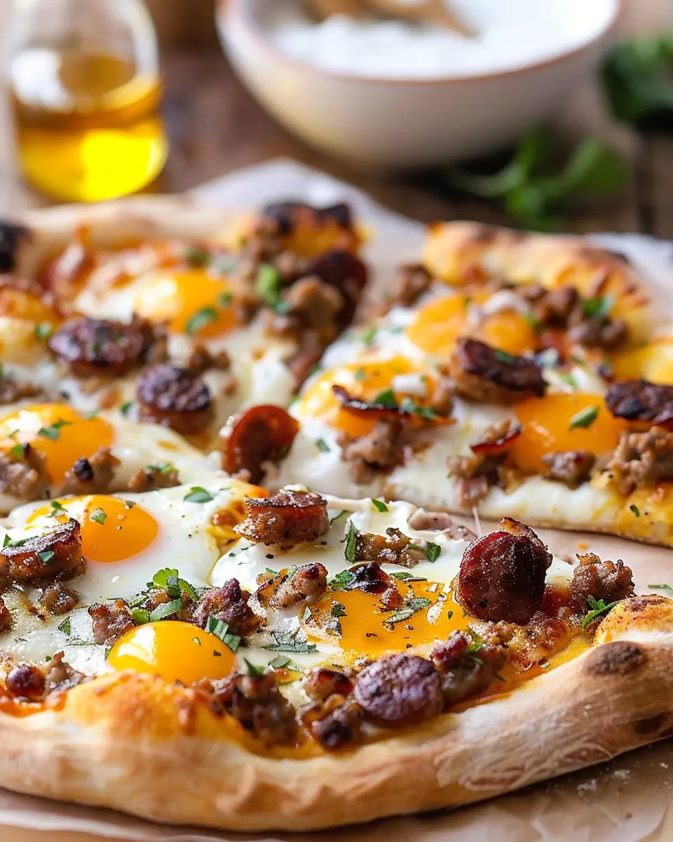 Sausage Breakfast Pizza: Easy Recipe with Turkey Bacon and Beef